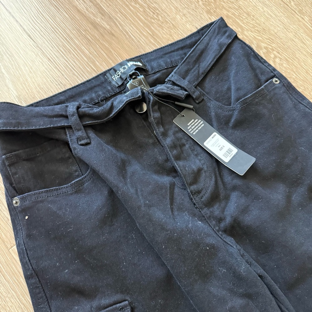 Lot Bundle of 2 Fashion Nova Out for Tonight Fold Over Cargo Denim Pants Small - Picture 8 of 12